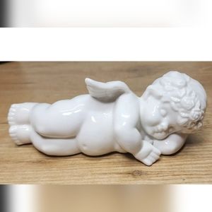 Vintage Porcelain Cherub Holiday Collection Sleeping Angel JCPenney In Box 7"